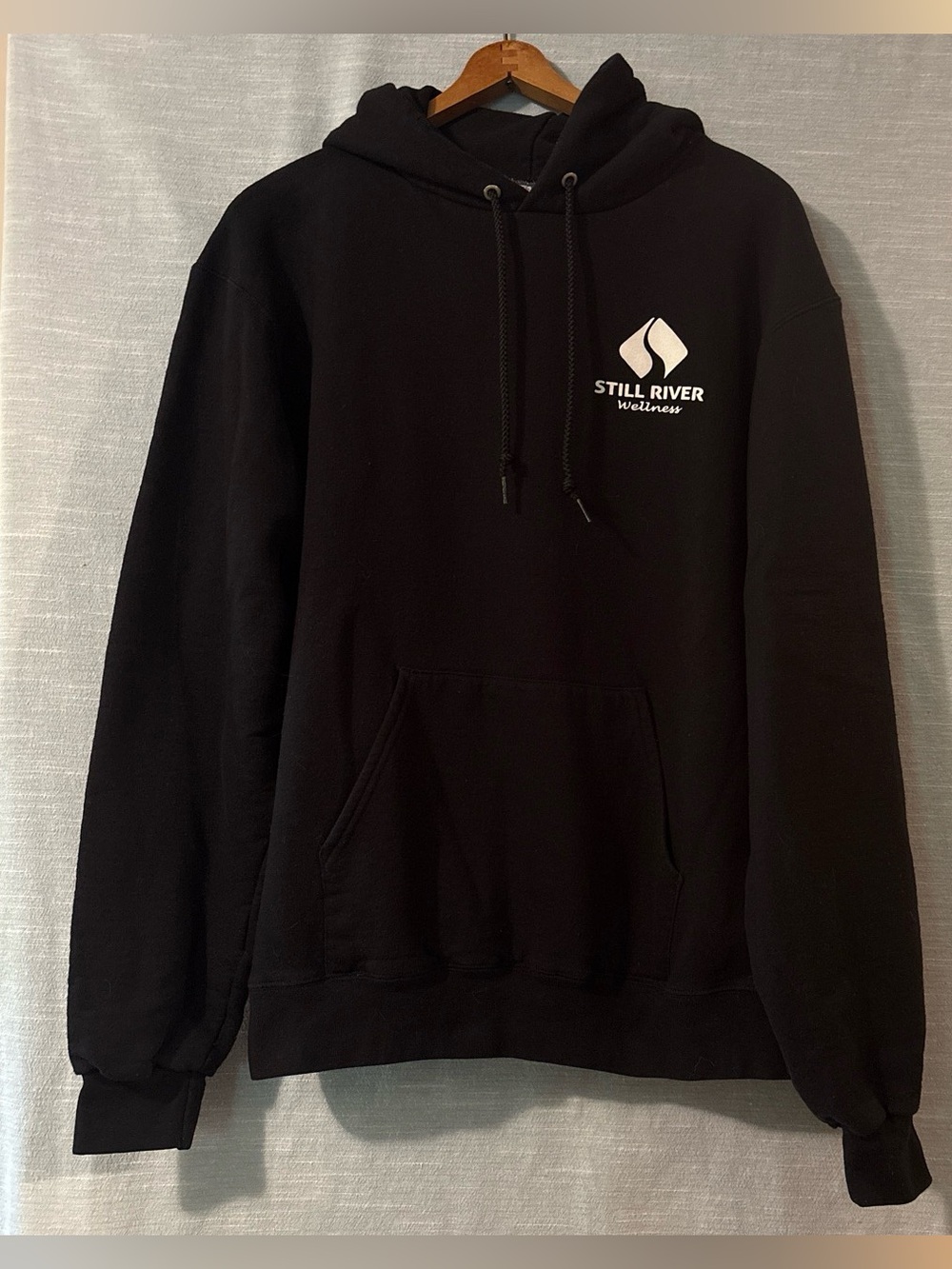 Champion Sweatshirt Pullover Hooded Long Sleeve Logo Black Men’s Sz M NWOT